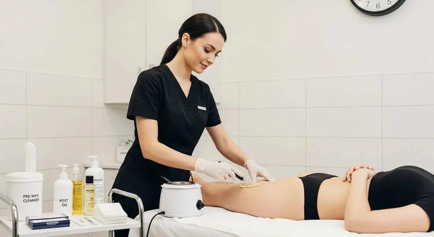 Technician delivering an express Brazilian wax with professionalism and efficiency